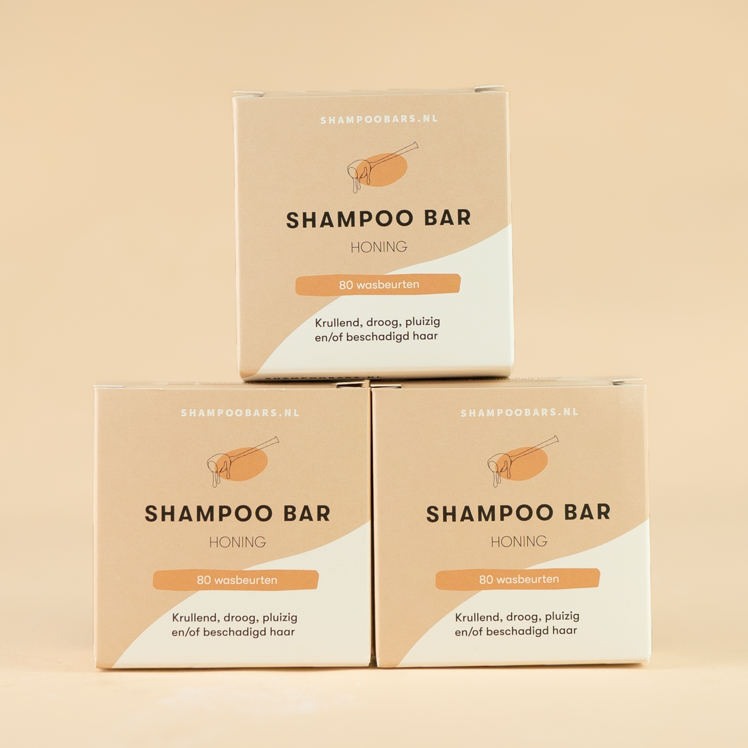 3x Shampoo Bar Honing | Voor krullend en droog haar | 60g | 80 wasbeurten bundel